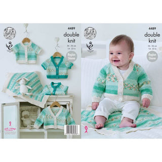 KC4489 Baby Raglan Cardigans & Blanket Knitted with Drifter for Baby DK