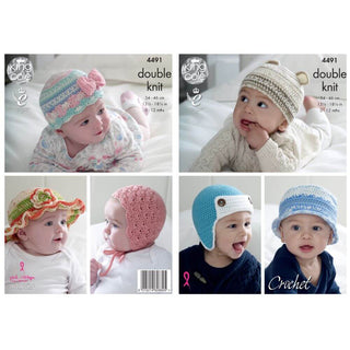 KC4491 Crocheted Baby Hats Knitted with Cherish DK/Cherished DK