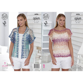 KC4496 Women Mesh T-Shirt and Cardigan Crocheted with Opium Palette