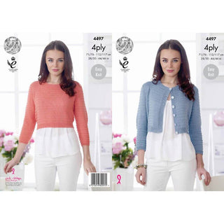 KC4497 Women Sweater and Cardigan Knitted with Giza Cotton 4 Ply