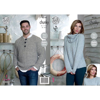 KC4510 Women Sweaters & Cowl Knitted with Authentic Chunky