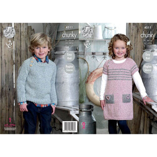 KC4511 Girl's Tunic & Sweater Knitted with Authentic Chunky
