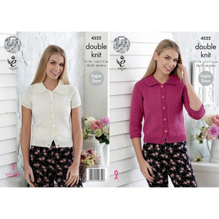 KC4522 Women Raglan Cardigans Knitted with Smooth DK