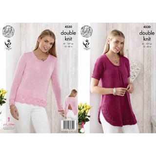 KC4530 Women Top and Cardigan Knitted with Giza Cotton DK