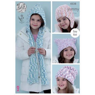 KC4538 Children's Hats and Scarf Knitted with Yummy