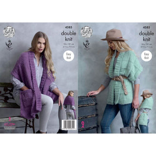 KC4585 Women Wrap Ponchos Knitted in Embrace DK