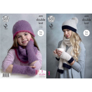 KC4592 Women Snood, Hats, Mitts & Scarf Knitted in Embrace DK