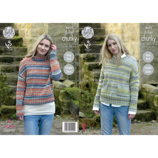 KC4601 Ladies Sweaters Knitted with Drifter Chunky