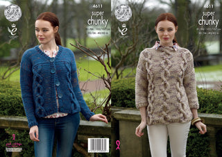 KC4611 Women Sweater & Cardigan Knitted in Big Value Super Chunky Twist