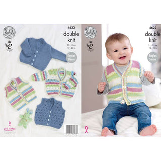KC4622 Baby Cardigans & Waistcoat Knitted with Comfort Prints DK