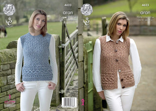 KC4623 Waistcoat for Ladies in Fashion Aran Combo