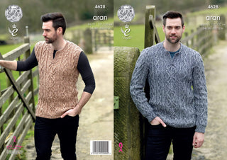 KC4628 Jumper and Slipover for Men in Fashion Aran Combo