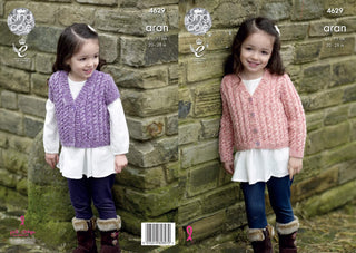 KC4629 Cardigans for Children in Fashion Aran Combo