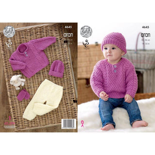 KC4645 Children's Sweater, Trousers, Hat & Mittens Knitted with Comfort Aran
