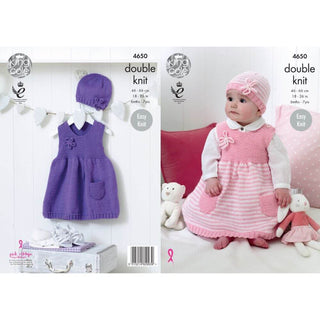 KC4650 Girl's Dresses & Hats Knitted with Cherished DK