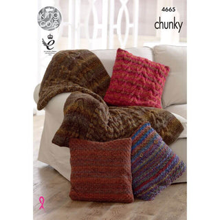 KC4665 Throw & Cushion Covers Knitted in Corona Chunky
