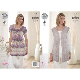 KC4669 Women Smock Tunic & Matching Gilet Knitted with Opium and Opium Palette