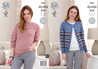 KC4685 Women Cardigan & Sweater Knitted in Panache DK