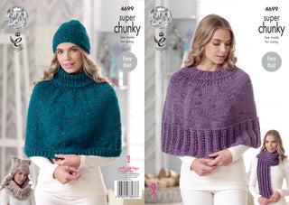 KC4699 Women Capes, Hats, Scarf & Snood Knitted in Big Value Super Chunky Twist