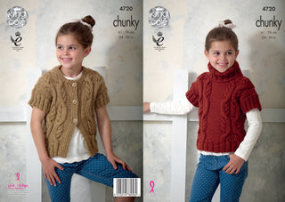 KC4720 Children's Cap Sleeved Top & Cardigan Knitted in New Magnum Chunky