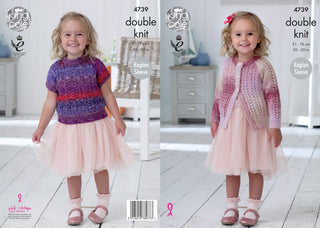 KC4739 Cardigan and Top for Children in King Cole Shine DK