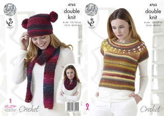 KC4763 Crochet Top and Accessories for Women in Riot DK