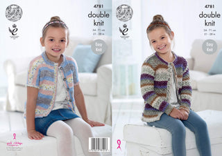 KC4781 Cardigans for Children in King Cole Splash DK