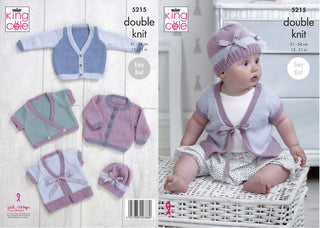 KC5215 Cardigans, Coat and Hat for Babies in King Cole Comfort DK