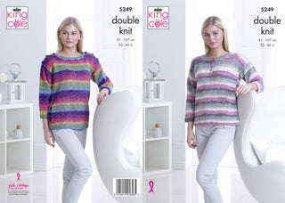 KC5249 Ladies Sweaters in King Cole Shine DK