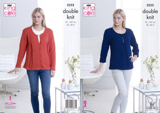 KC5252 Top & Cardigan for Women in King Cole Glitz DK