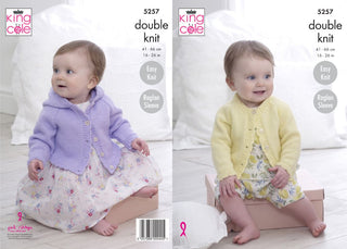 KC5257 Cardigans for Babies in King Cole Big Value Baby DK 50g