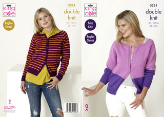 KC5261 Ladies Raglan Cardigans in King Cole Big Value DK 50g