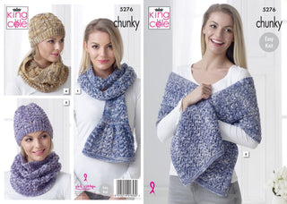 KC5276 Ladies Accessories in King Cole Big Value Tonal Chunky