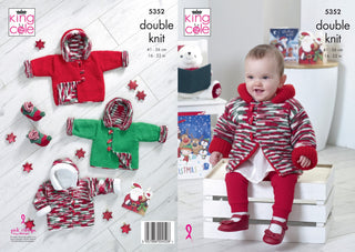 KC5352 Toddlers Reversible Christmas Duffle Coat in King Cole Big Value & Glitz DK
