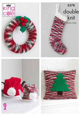 KC5378 Christmas Accessories in King Cole Glitz DK