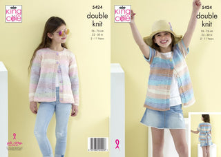 KC5424 Cardigans for Girls in King Cole Beaches DK