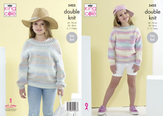KC5425 Sweaters for Girls in King Cole Beaches DK
