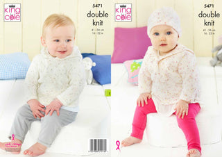 KC5471 Babies Sweaters & Hat in King Cole Smarty DK