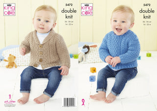 KC5472 Babies Sweater & Jacket in King Cole Big Value Baby DK 50g