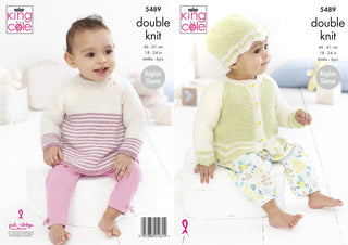 KC5489 Top, Cardigan & Hat for Babies & Children in King Cole Cotton Top DK