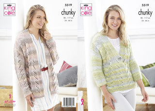 KC5519 Cardigan & Sweater for Women in King Cole Corona Chunky