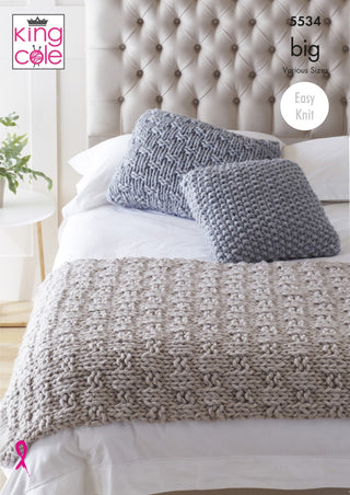 KC5534 Bed Runner & Cushions in King Cole Big Value Big