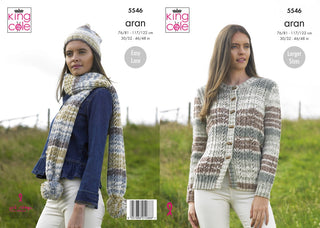 KC5546 Lady's Cardigan in King Cole Drifter Aran
