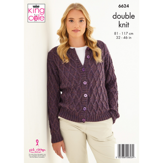 KC6624 Sweater & Cardigan Top Knitted in King Cole Baby Alpaca DK