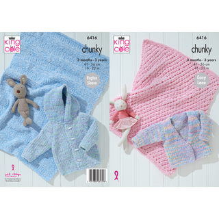 KC6416 Jacket, Cardigan & Blankets Knitted in King Cole Fruitilicious