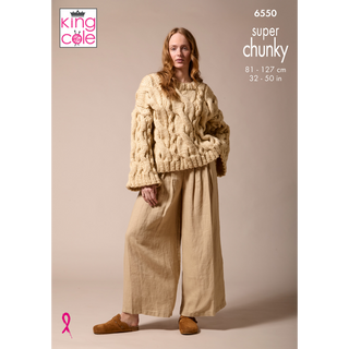 KC6550 Sweater & Cardigan Knitted in King Cole Big Value Super Chunky