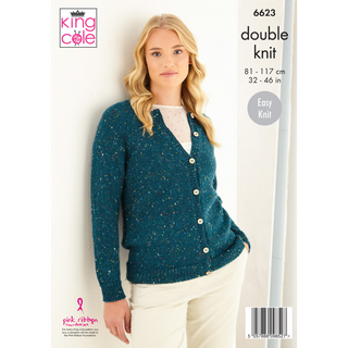 KC6623 Cardigan & Sleeveless Top Knitted in King Cole Baby Alpaca DK