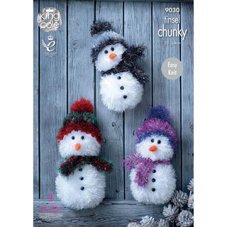 KC9030 Snowmen Knitted with Tinsel Chunky & Big Value DK