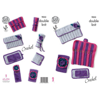 KC9033 Hook Roll & Accessories Set Crocheted with Smooth DK