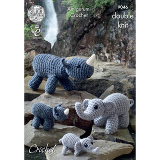 KC9046 Mother, Baby Elephants & Rhinos